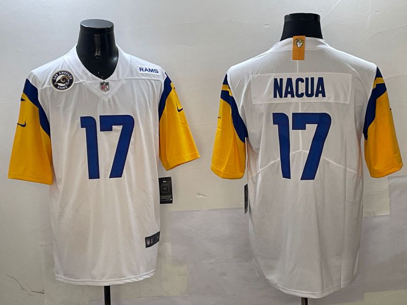 Men Los Angeles Rams #17 Nacua White Second generation 2025 Nike Limited NFL Jersey style 1->los angeles rams->NFL Jersey